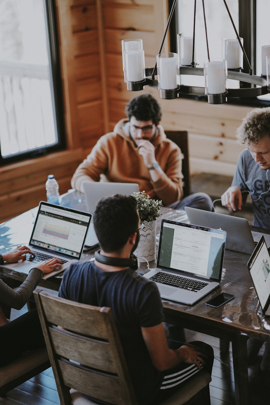 Team collaborating in a modern workplace
